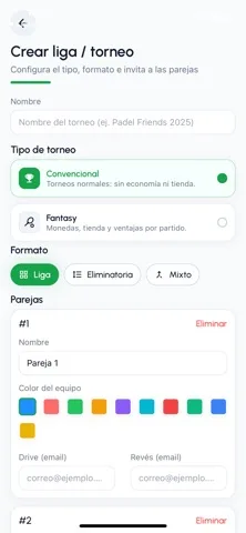 Screenshot 2 of the PadelDraft app